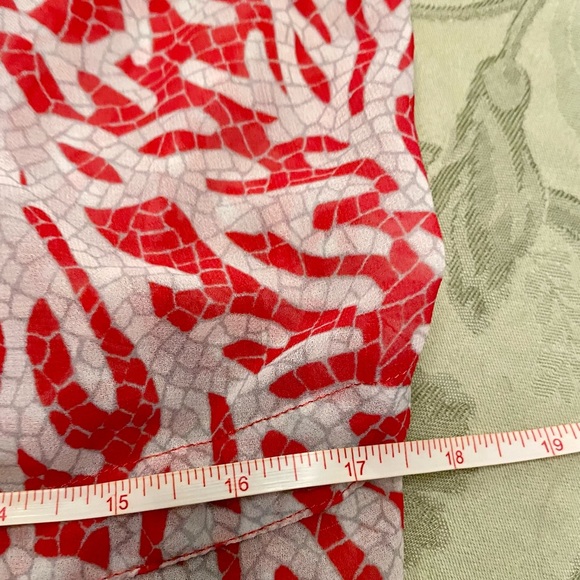 MICHAEL Michael Kors Jumpsuit Swim Cover Up Adjustable Sheer Coral Red Mosaic M - Picture 13 of 16